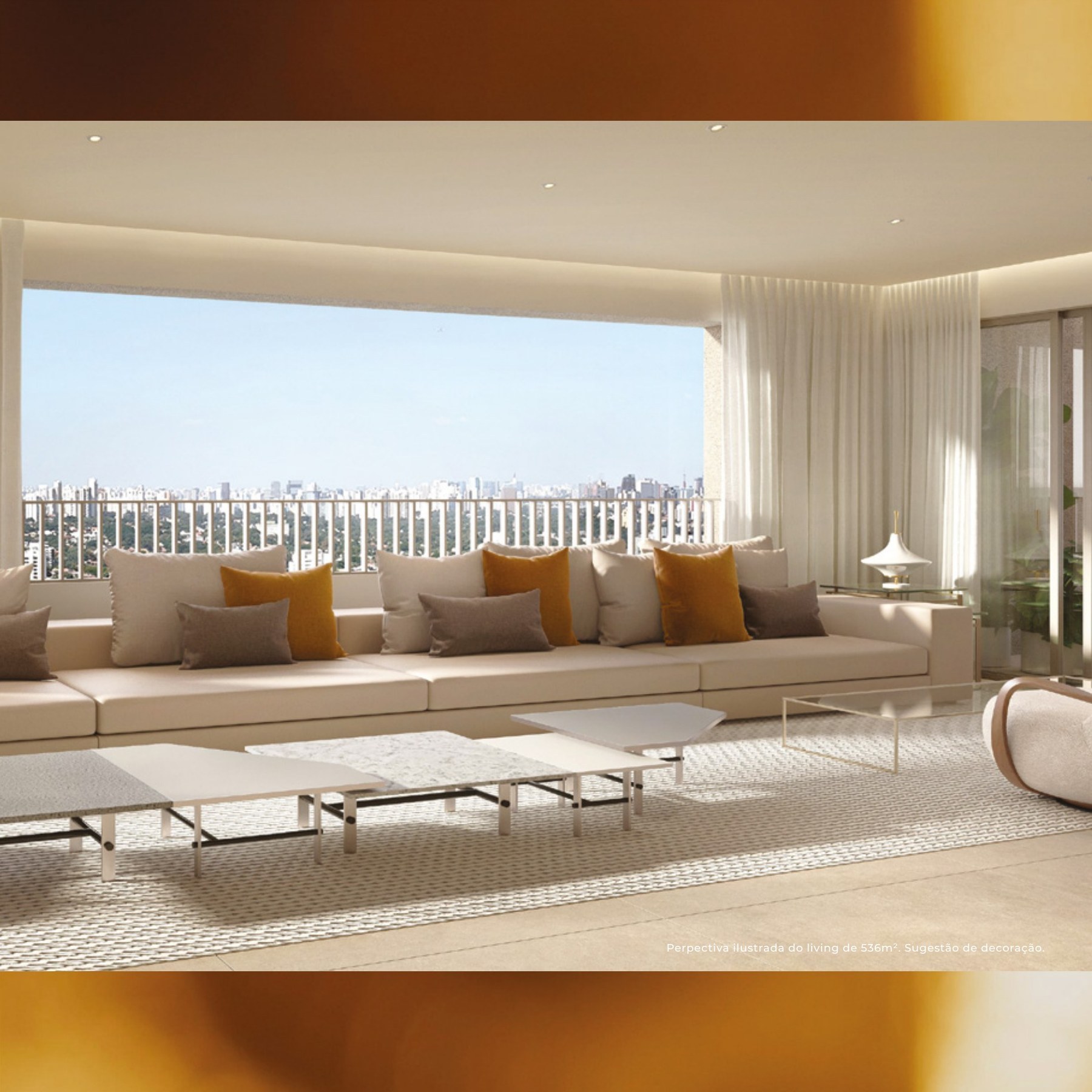 Living do duplex de 536 m² — Lindenberg Vista Alto de Pinheiros, São Paulo