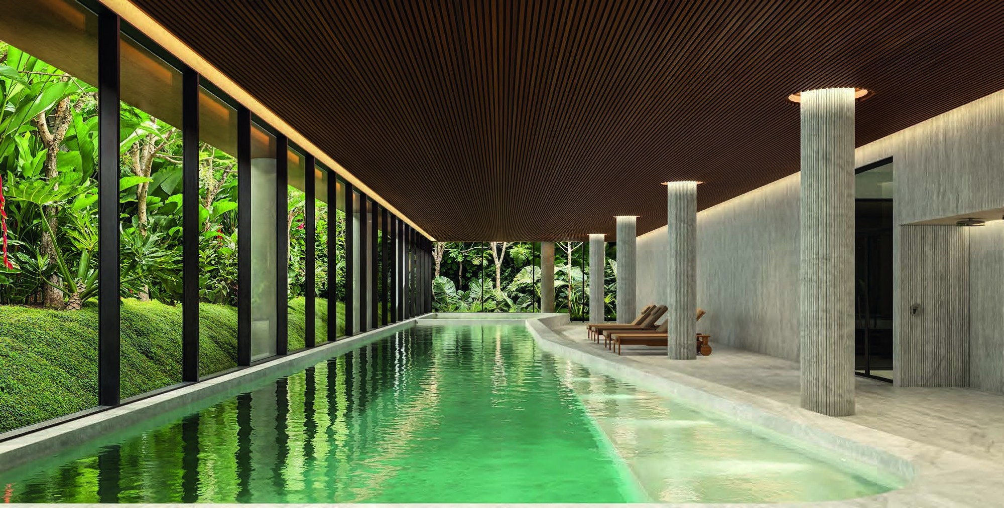 Piscina coberta com raia — Lindenberg Moema, São Paulo